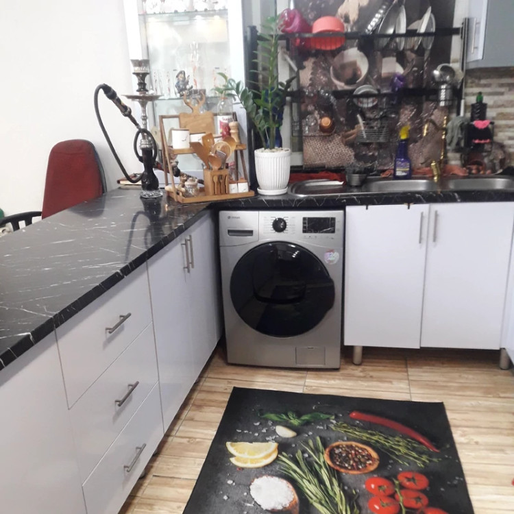 برچسب کابینت کد 3545 سنگ مشکی مات رگه دار سفید