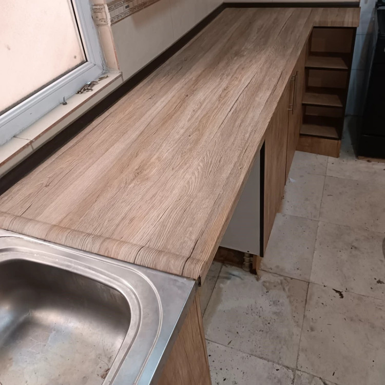 برچسب کابینت طرح چوب کد 6297 کرم نارنجی برجسته ضخیم