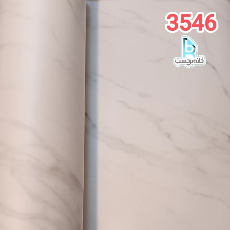 برچسب کابینت طرح سنگ مات کد 3546 سفید رگه طوسی