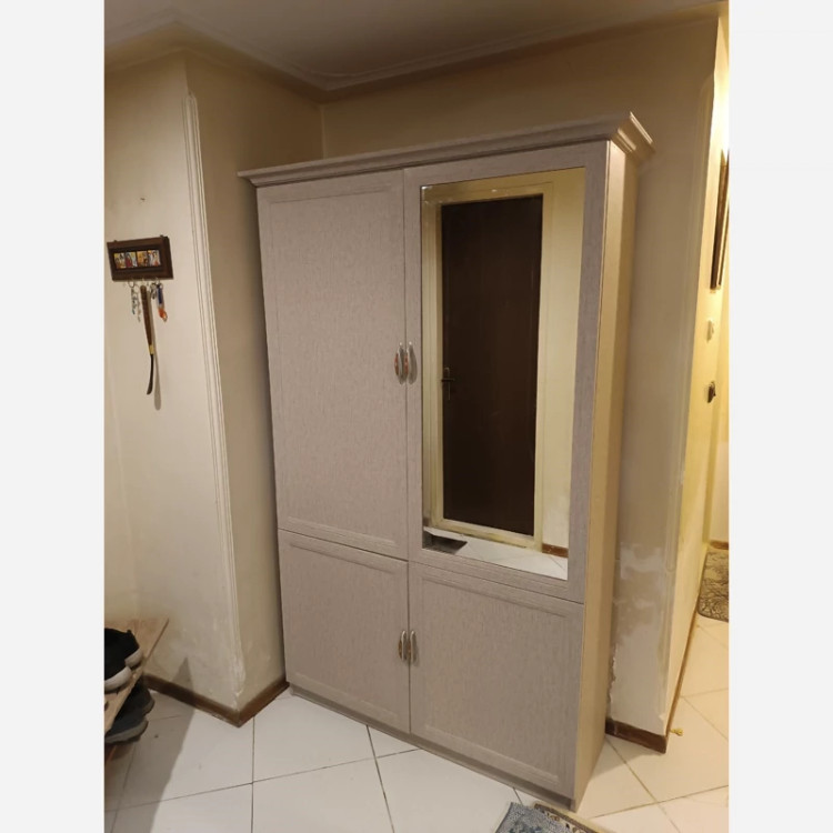 برچسب کابینت و دکوری کد 7514 طرح کنف درشت بافت کرم قهوه ای