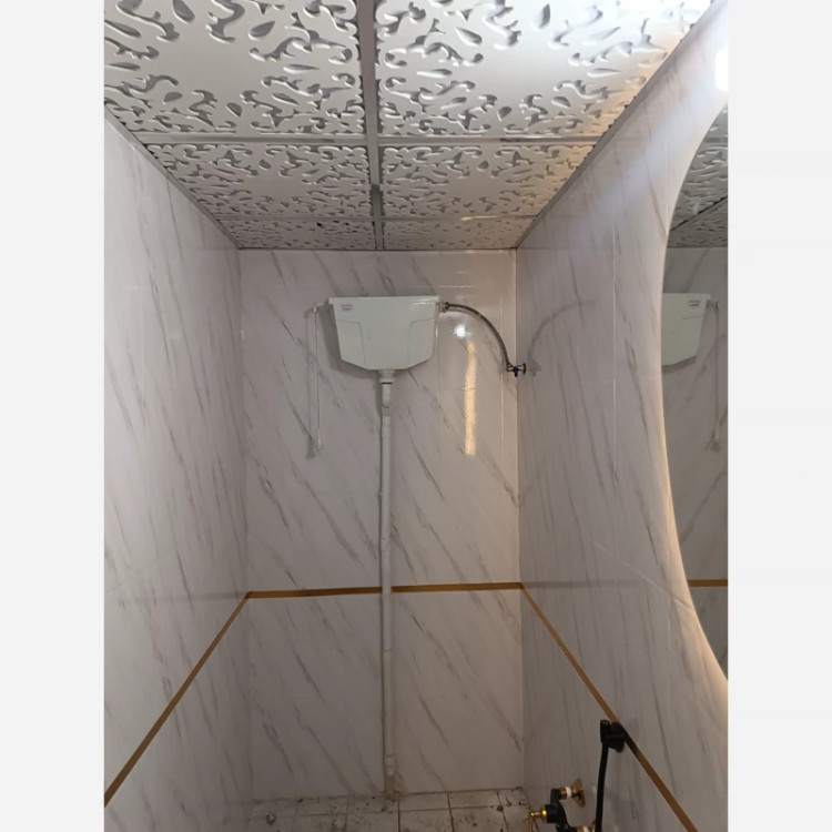 برچسب کابینت طرح سنگ هایگلاس کد 3510سفید با رگه کرم