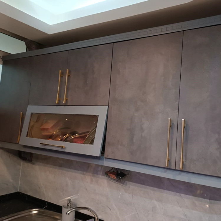 برچسب کابینت کد 4513 طرح بتن پتینه ای طوسی پررنگ خلوت برجسته
