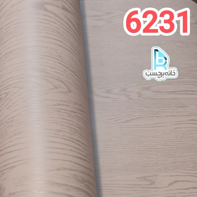 برچسب کابینت طرح چوب کد 6231 سفید و نقره ای ضخیم با پوشانندگی بالا