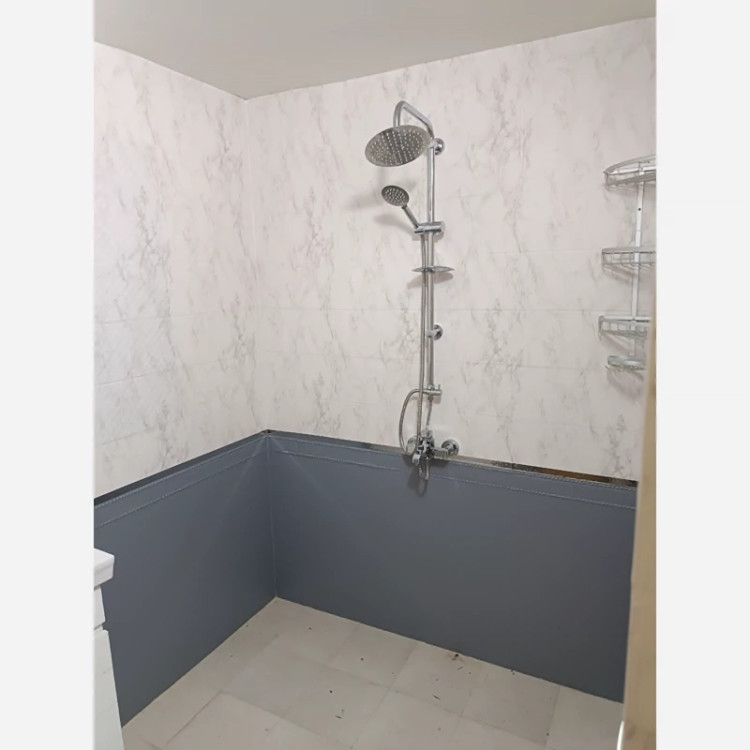 برچسب کابینت طرح سنگ مات کد 3555 سفید و کرم با رگه های طوسی
