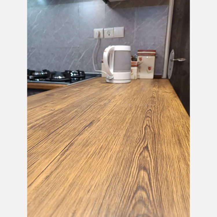 برچسب کابینت کد 6207 طرح چوب قهوه ای آنتیک طلایی