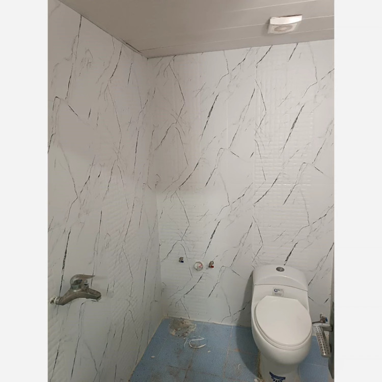 برچسب کابینت طرح سنگ مات کد 3573 سفید با رگه های مشکی