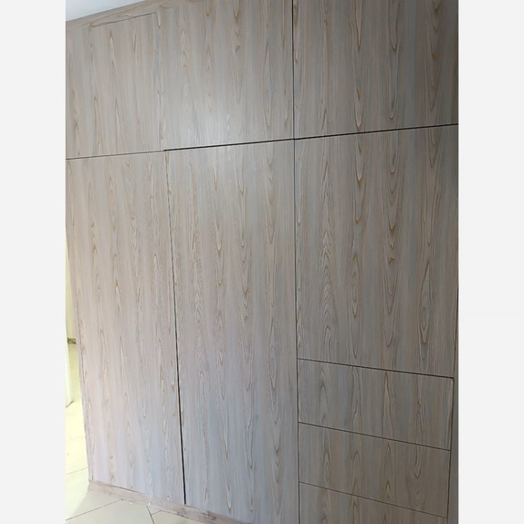 برچسب کابینت طرح چوب کرم طوسی برجسته ضخیم کد 1338