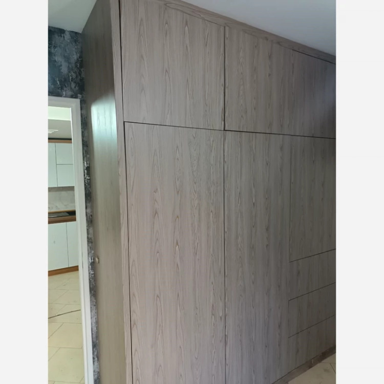 برچسب کابینت طرح چوب کرم طوسی برجسته ضخیم کد 1338