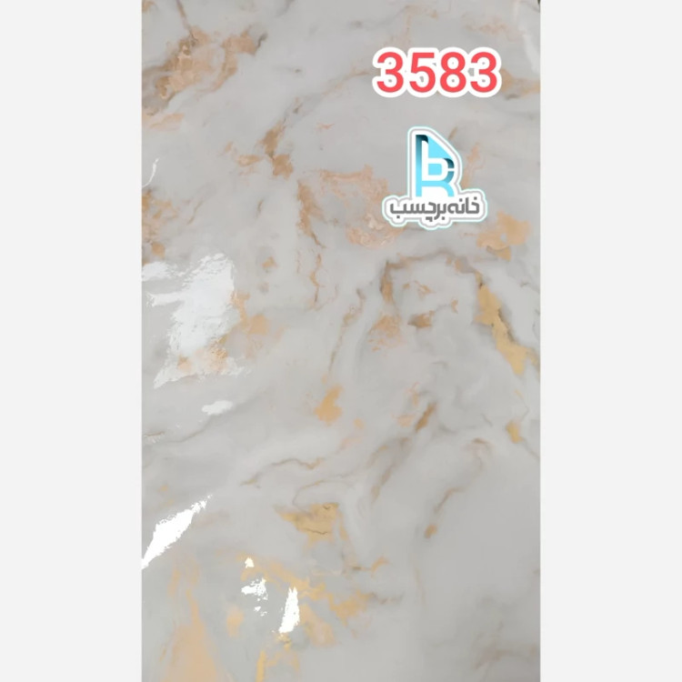 برچسب کابینت طرح سنگ هایگلاس کد 3583 طوسی رگه طلایی
