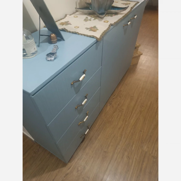 برچسب کابینت طرح چوب کد 9103 آبی اقیانوسی عرض 90 سانت