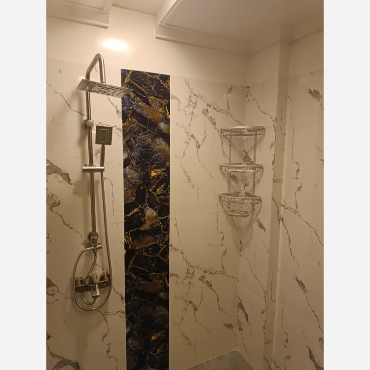 برچسب کابینت طرح سنگ هایگلاس کد 3549 مرمری سورمه ای