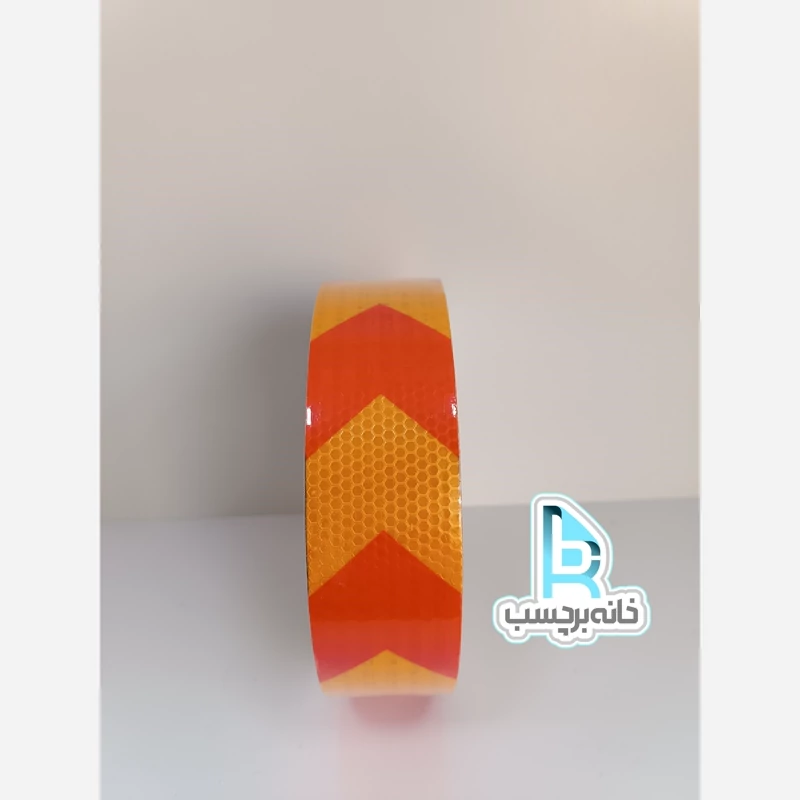 برچسب شبرنگی لانه زنبوری 5 سانت فلش اقتصادی قرمز و انبه ای