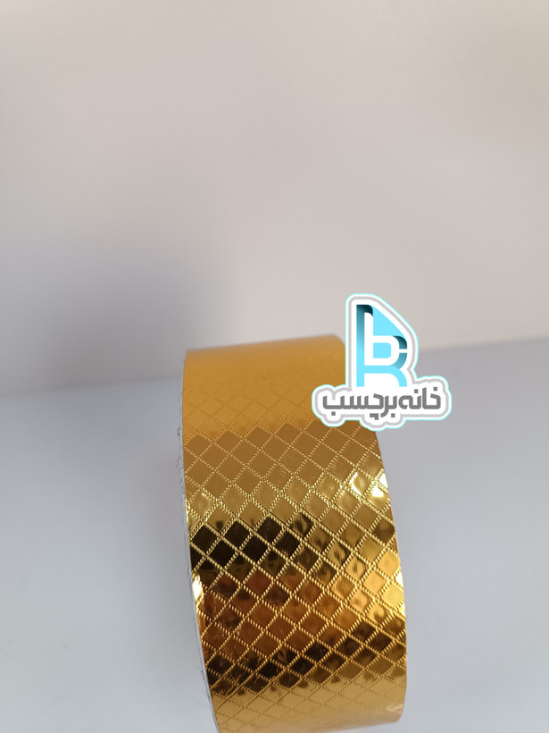برچسب نواری طلایی دیسکاوری طرحدار لوزی و چرمی