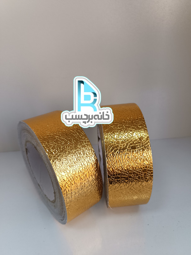 برچسب نواری طلایی دیسکاوری طرحدار لوزی و چرمی