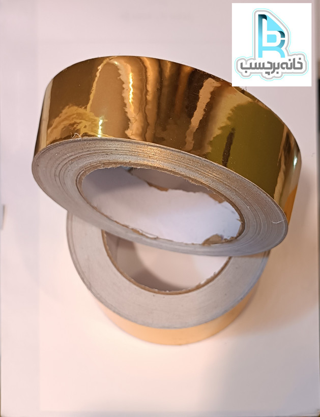 برچسب نواری طرح استیل براق و طلایی براق