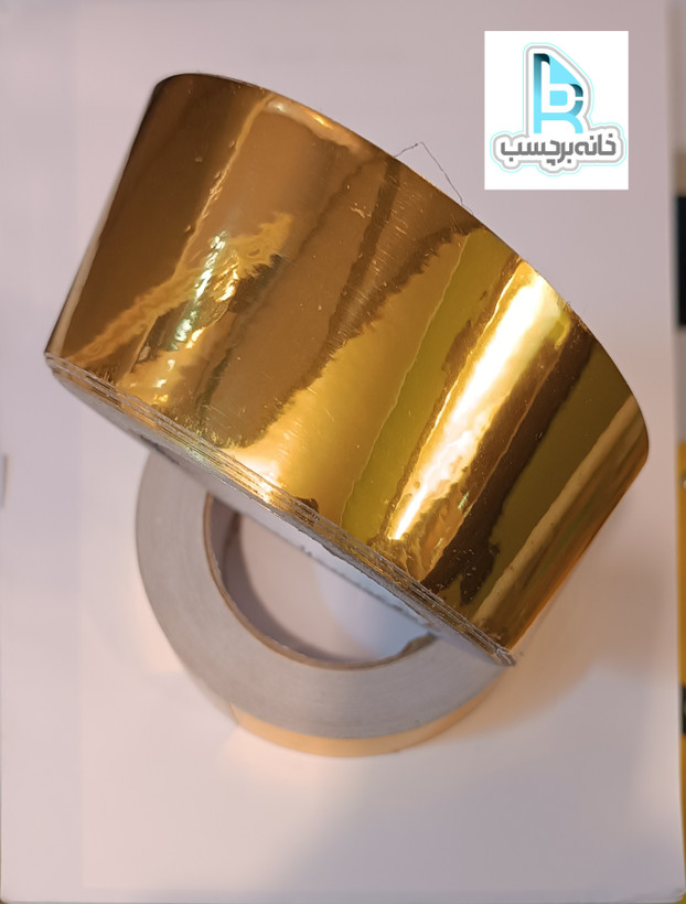 برچسب نواری طرح استیل براق و طلایی براق