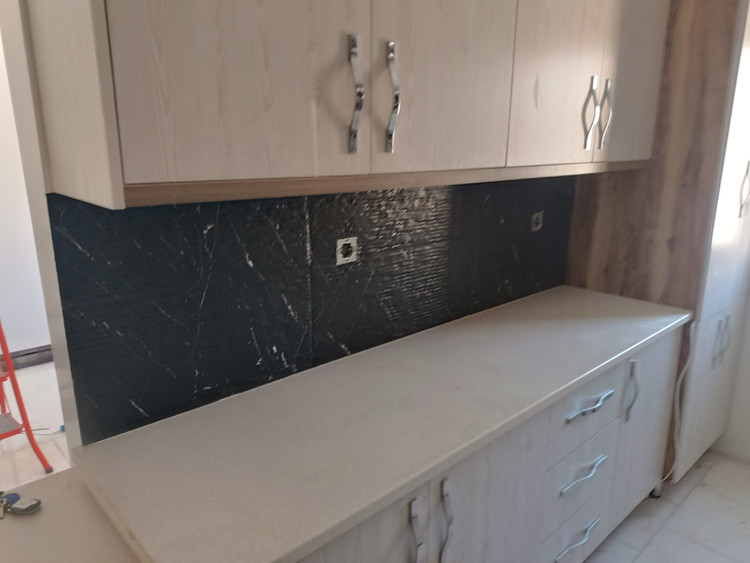 برچسب کابینت کد 3545 سنگ مشکی مات رگه دار سفید