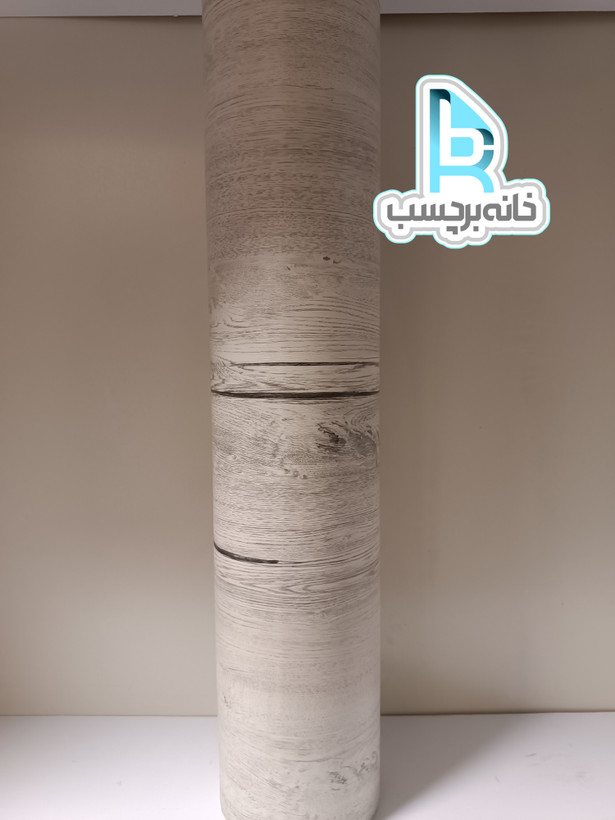 برچسب کابینت طرح چوب سفید طوسی با رگه های مشکی