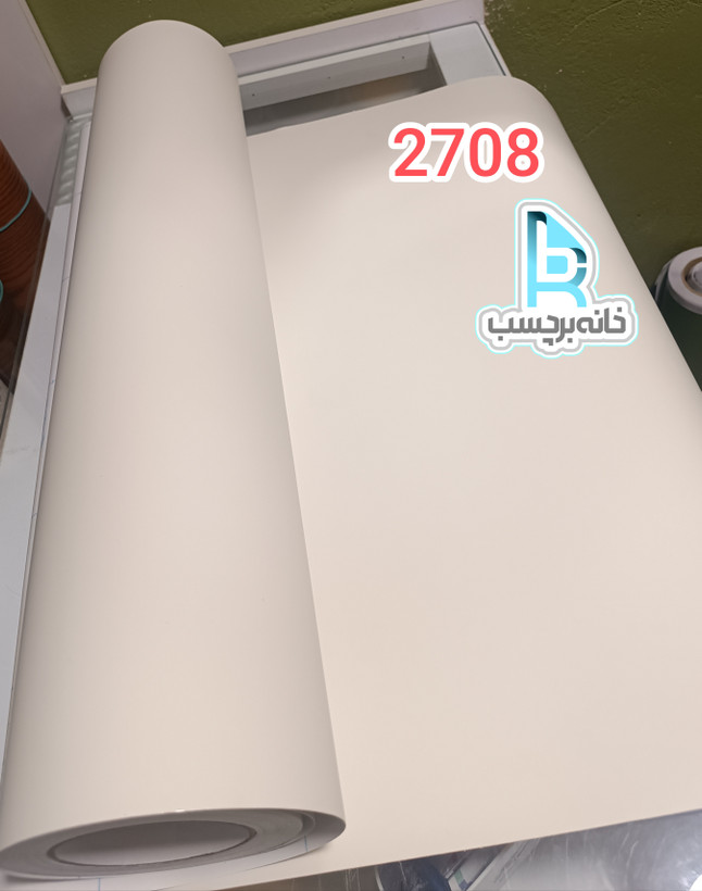 برچسب کابینت سافت تاچ کد ۲۷۰۸ سفید شیری مات با قابلیت نصب ضد حباب (بابل فری)